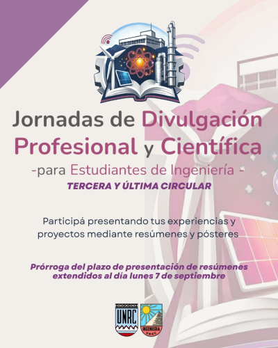 TERCERA Y ÚLTIMA CIRCULAR | JORNADAS DE DIVULGACIÓN PROFESIONAL Y CIENTÍFICA